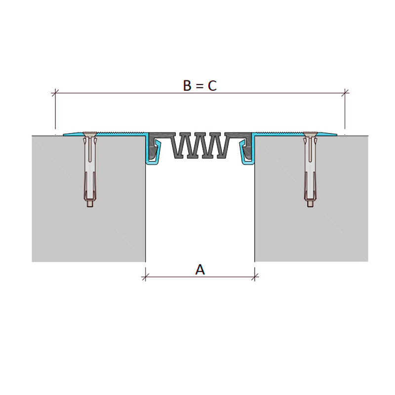 Накладной профиль для деформационного шва ДШС-0-УГЛ/200
